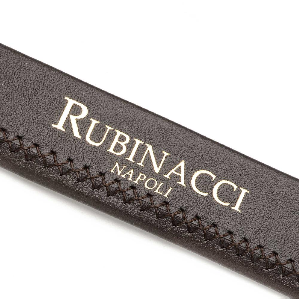 Rubinacci Cintura tubolare vitello nappato testa di moro Nuova