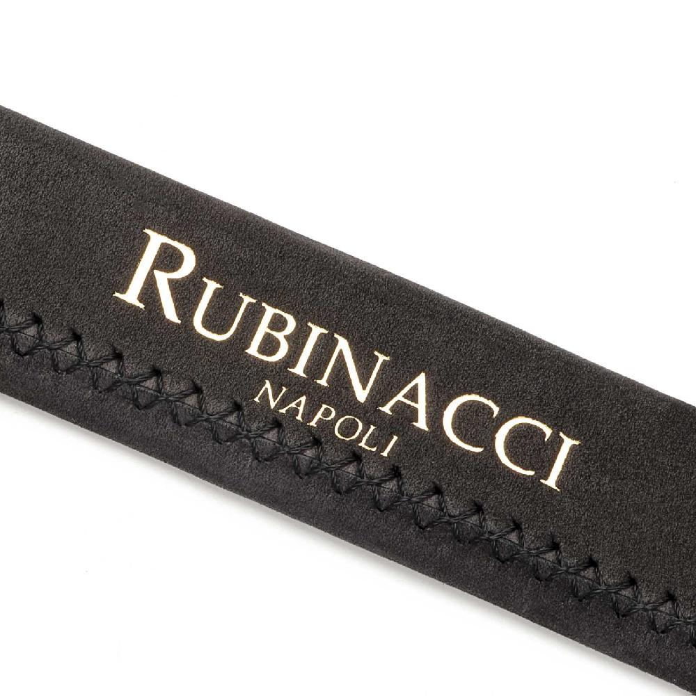 Rubinacci Cintura tubolare in nabuk nero Moda