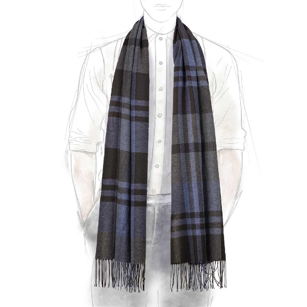 Rubinacci Sciarpa tartan blu Vendite stagionali