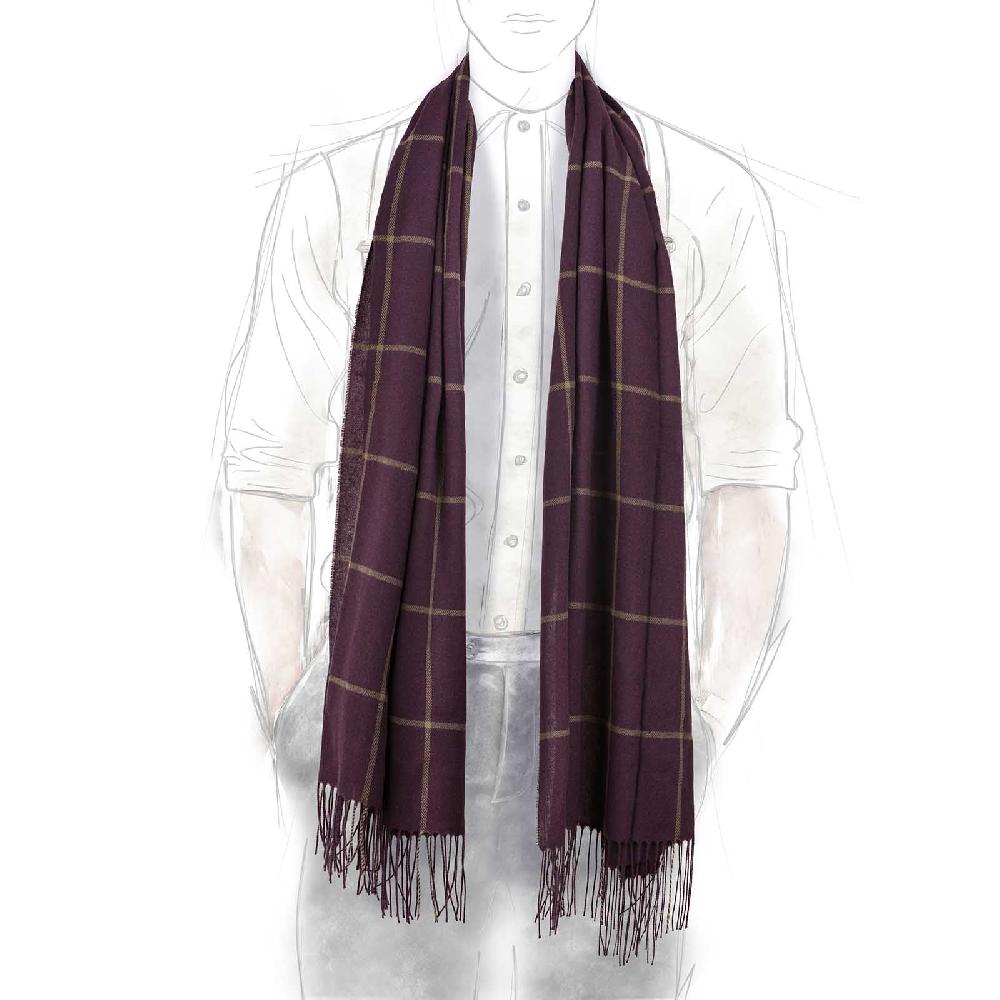 Rubinacci Sciarpa quadri bordeaux Black Friday