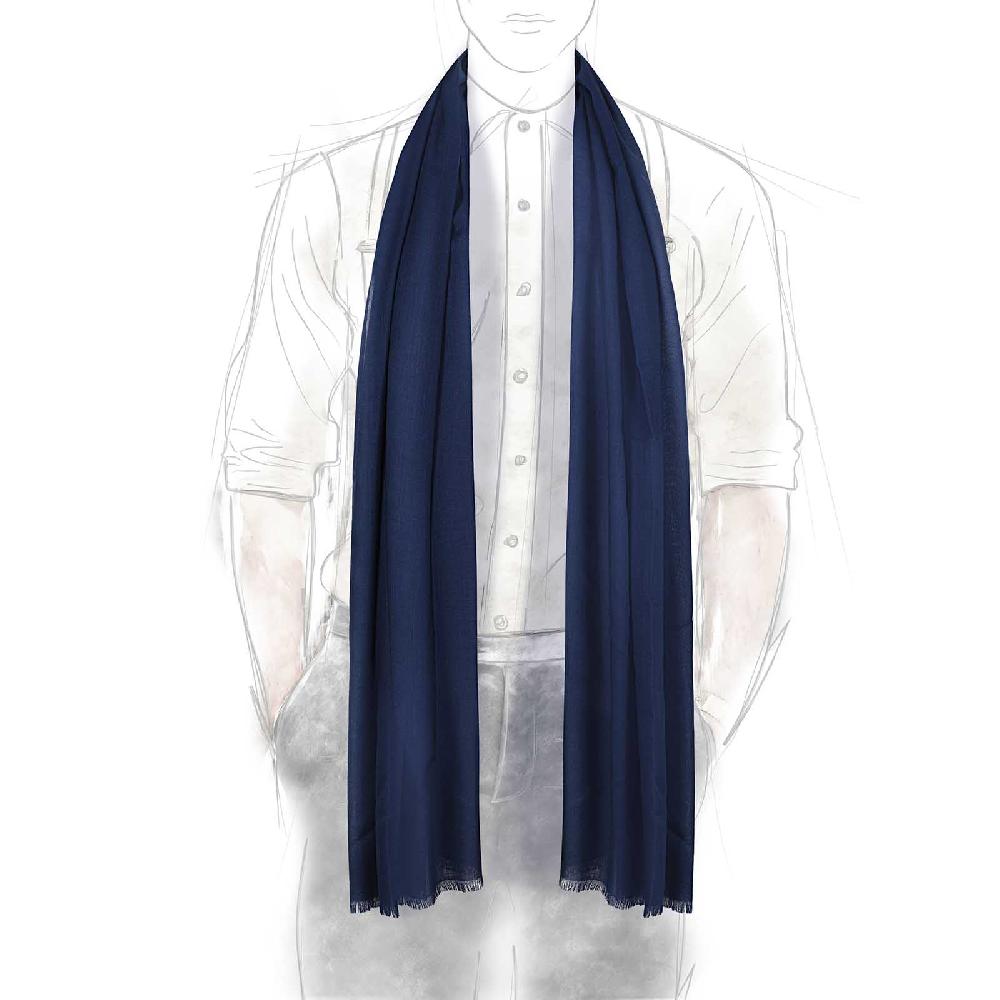 Rubinacci Sciarpa in cashmere blu indaco Vendita calda