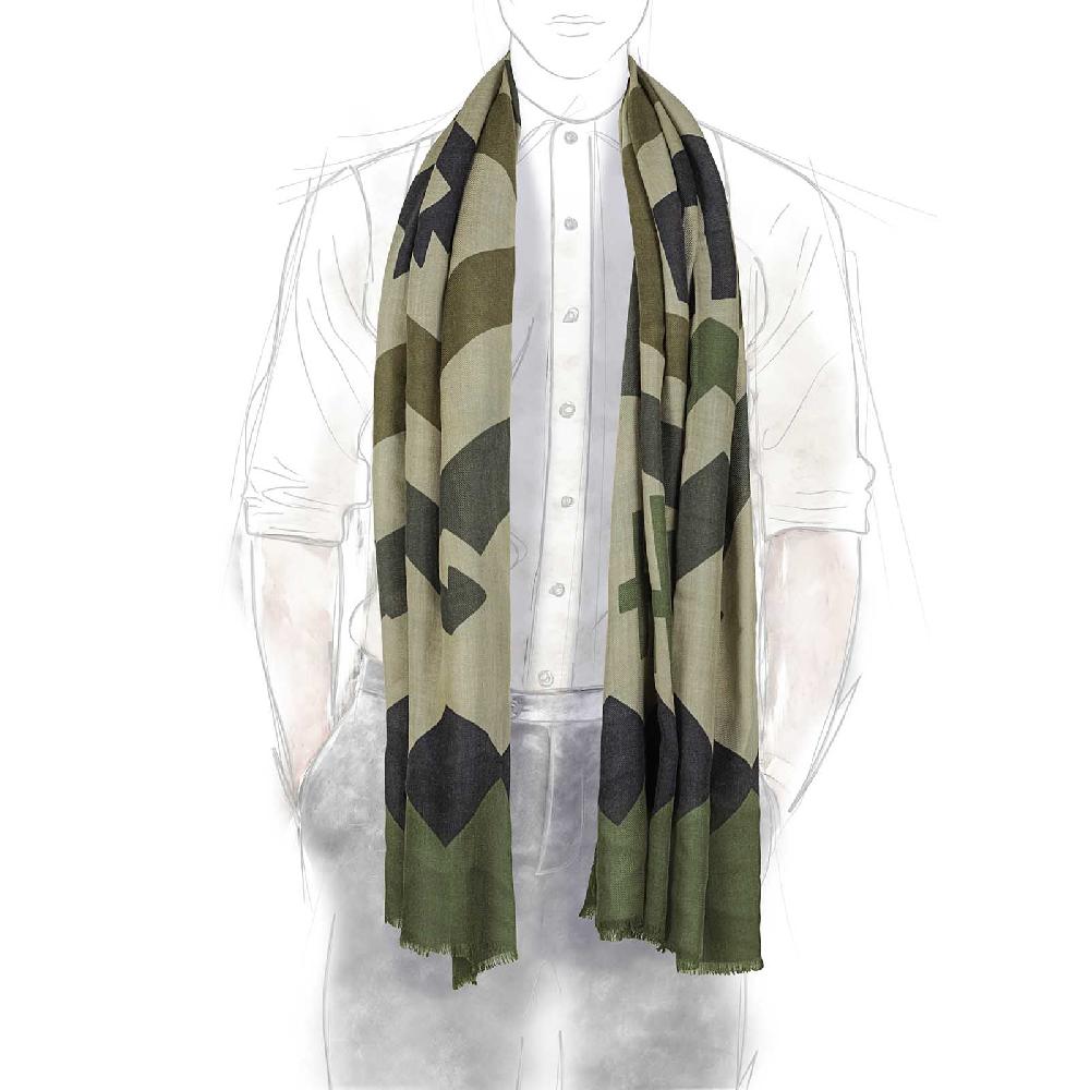 Rubinacci Sciarpa konia verde militare Offerta temporanea