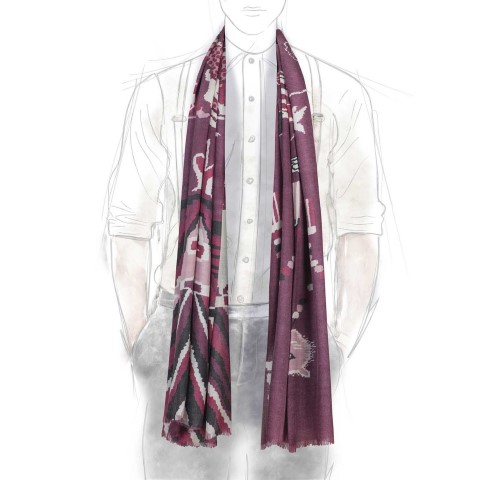 Rubinacci Sciarpa drago bordeaux Super Saving Price