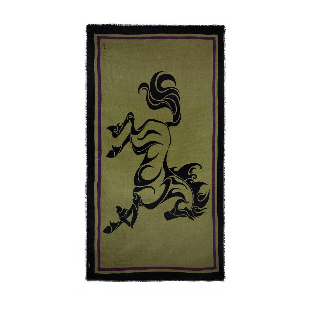 Rubinacci Sciarpa cavallo verde militare Ritorno libero