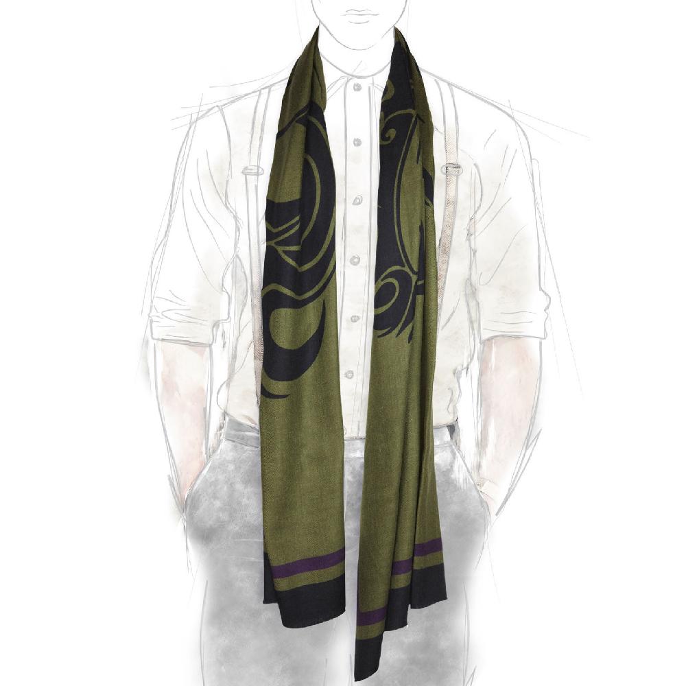 Rubinacci Sciarpa cavallo verde militare Ritorno libero