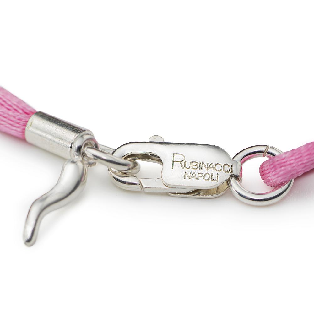 Rubinacci Braccialetto ruby in seta rosa Fino al 50% di sconto