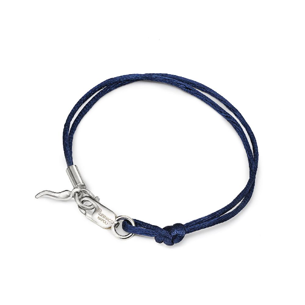 Rubinacci Braccialetto ruby in seta blu Only for today