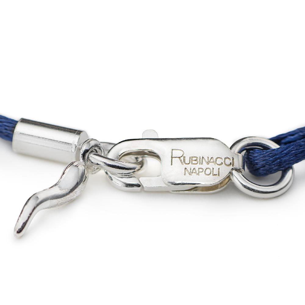 Rubinacci Braccialetto ruby in seta blu Only for today