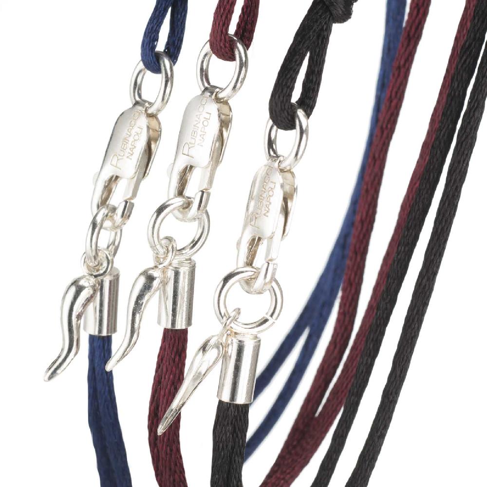 Rubinacci Braccialetto ruby in seta blu Only for today