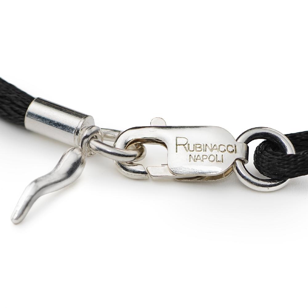 Rubinacci Braccialetto ruby in seta nero Offerta speciale della fabbrica