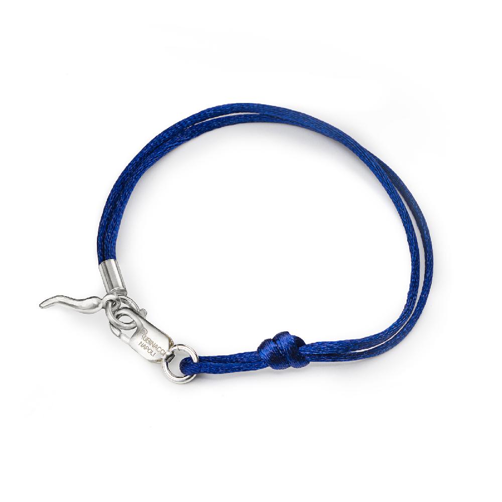 Rubinacci Braccialetto ruby in seta bluette Sostegno trimestrale