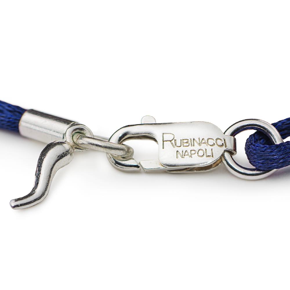Rubinacci Braccialetto ruby in seta bluette Sostegno trimestrale