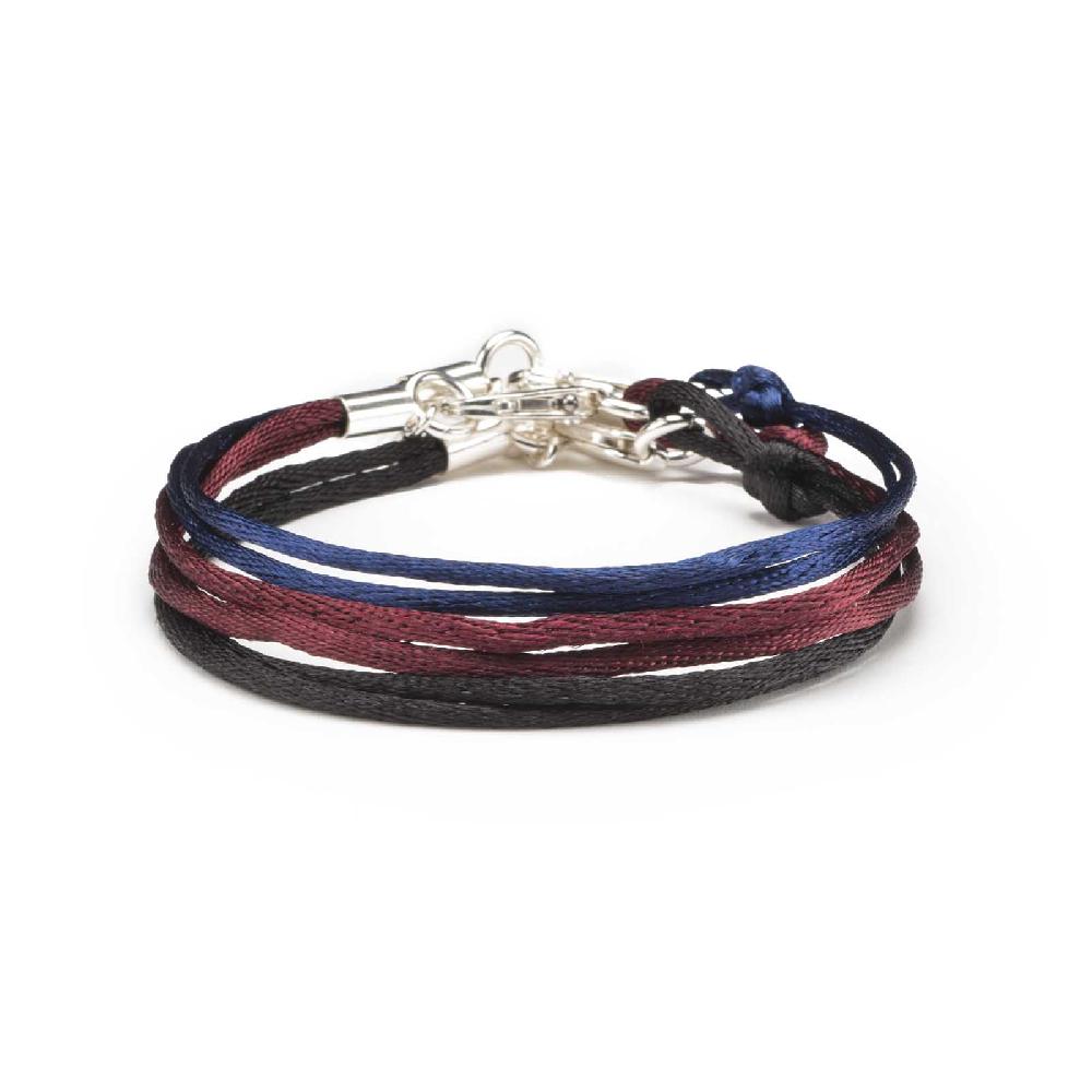 Rubinacci Braccialetto ruby in seta bluette Sostegno trimestrale