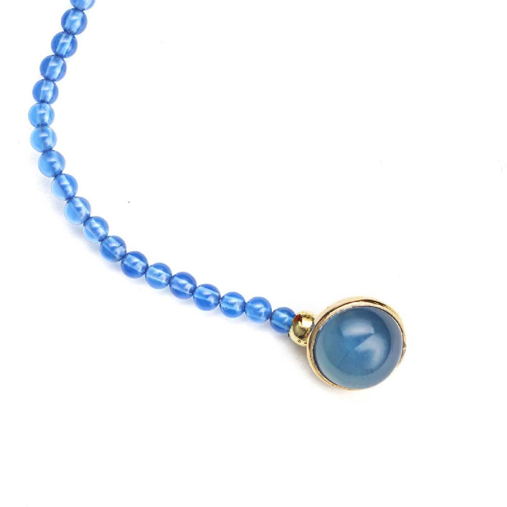 Rubinacci Bottone da bavero ruby in agata azzurro Enormi sconti