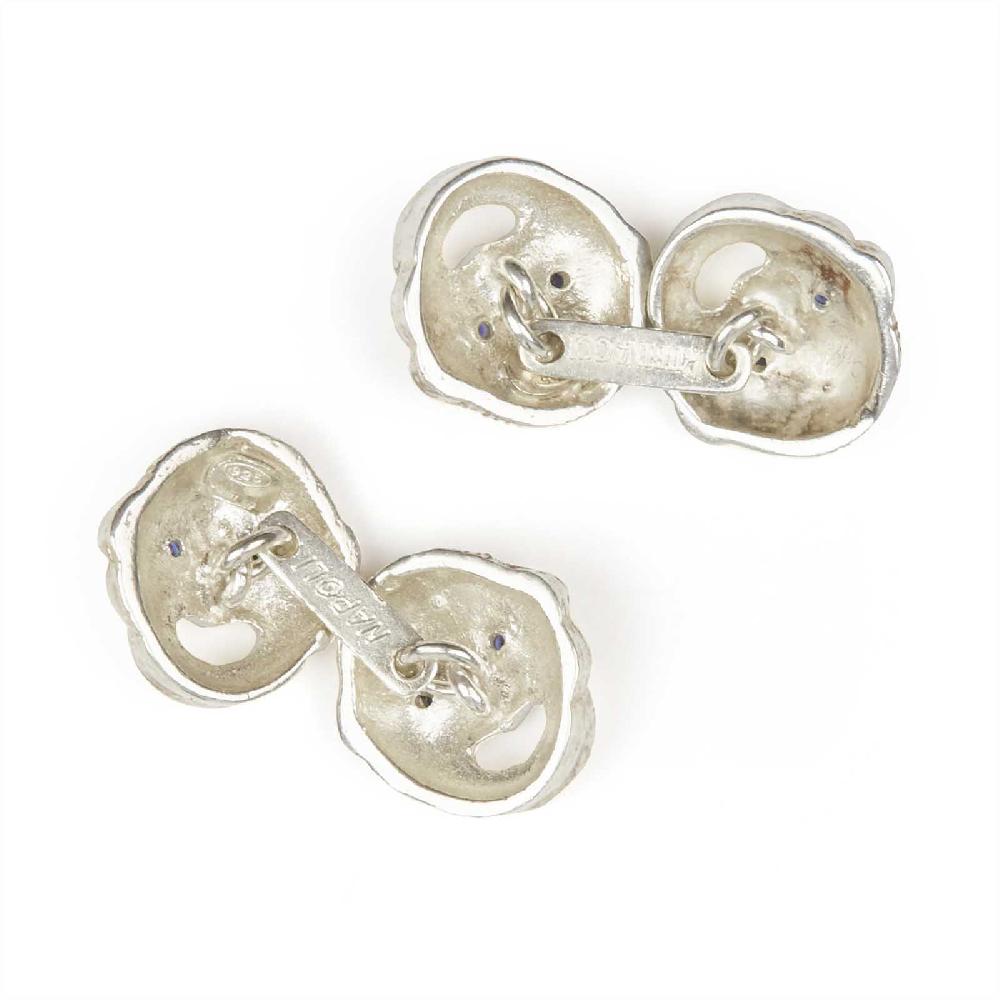 Rubinacci Gemelli maschere argento Officina