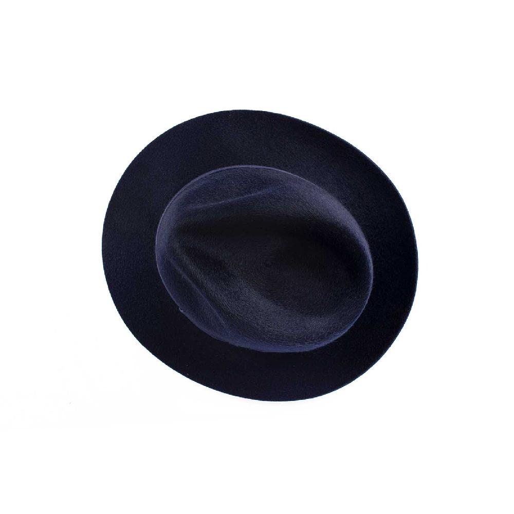Rubinacci Fedora in lana blu Vendita Calda