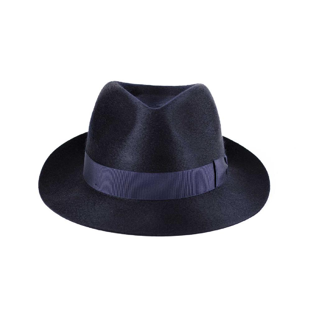 Rubinacci Fedora in cashmere blu Negozio