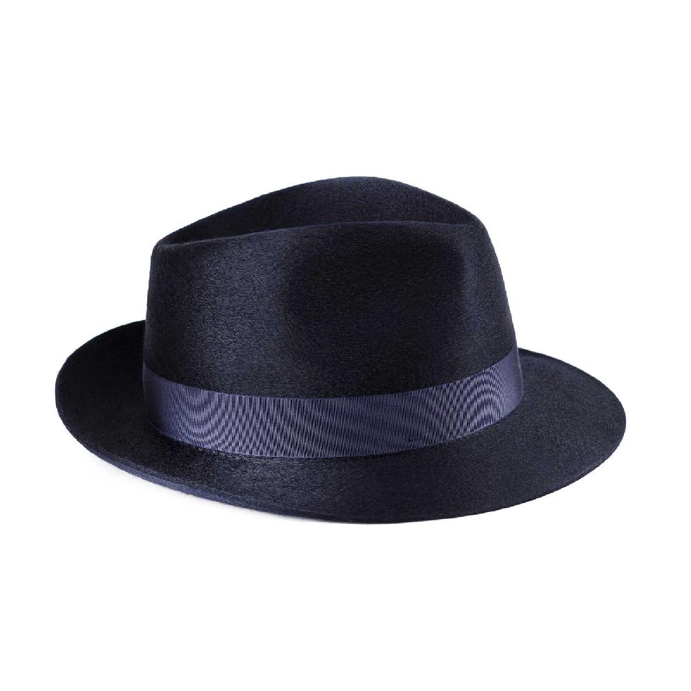 Rubinacci Fedora in cashmere blu Negozio