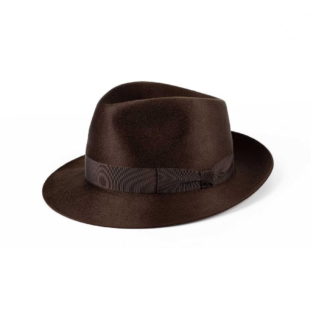 Rubinacci Fedora in cashmere testa di moro Nuova