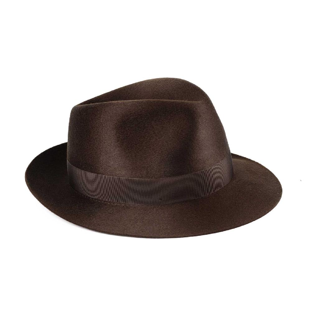 Rubinacci Fedora in cashmere testa di moro Nuova