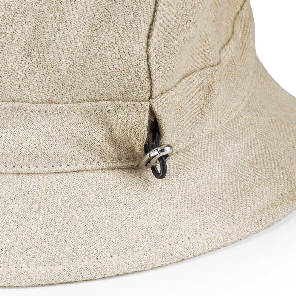 Rubinacci Cappello cloche in lino beige Comprare a buon mercato