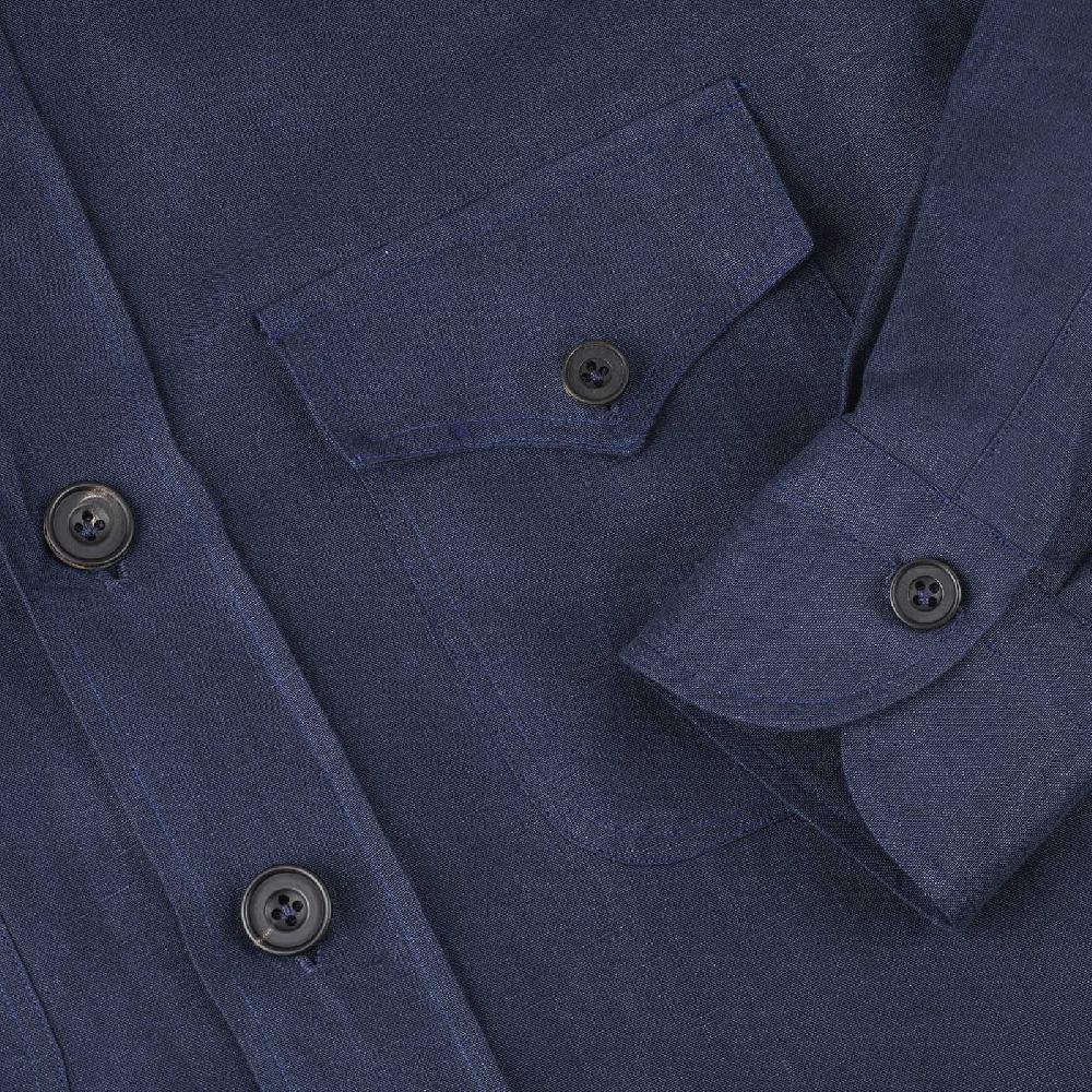 Rubinacci Sahariana in lino blu Ritorno libero