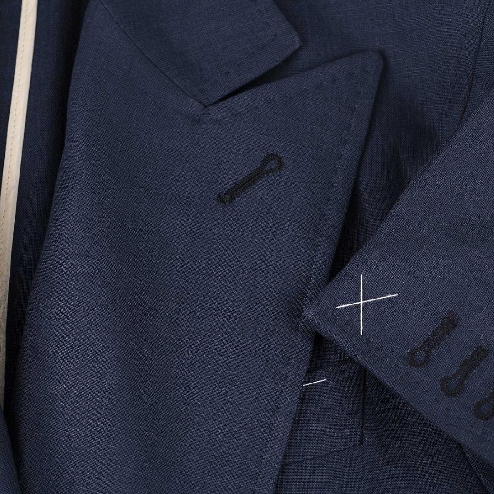 Rubinacci Giacca in lino blu Promozione temporanea