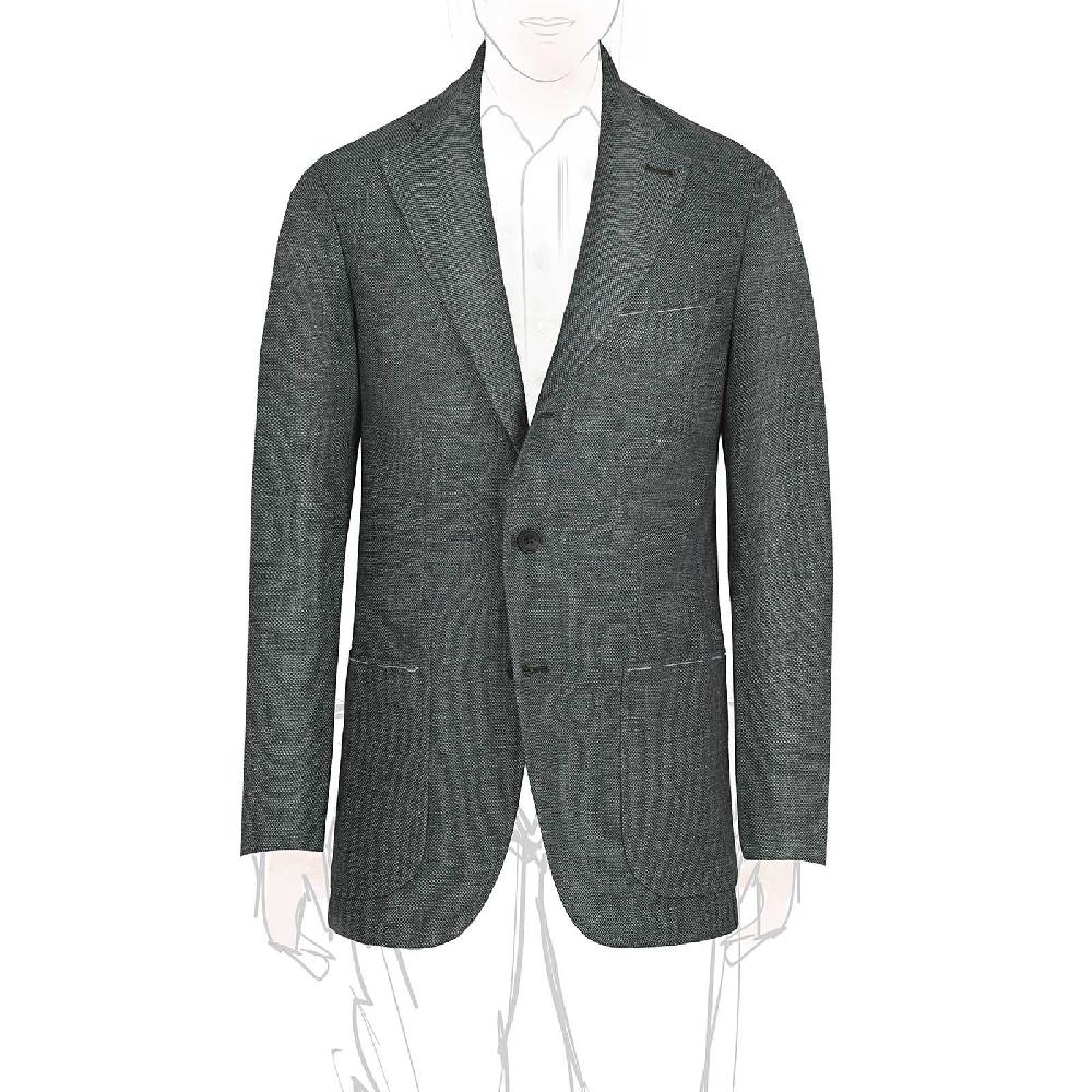 Rubinacci Giacca in lino e lana super leggera verde Fino al 60% di sconto