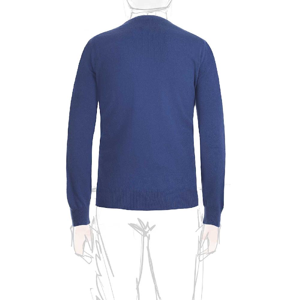 Rubinacci Girocollo in cashmere ceruleo Super sconto