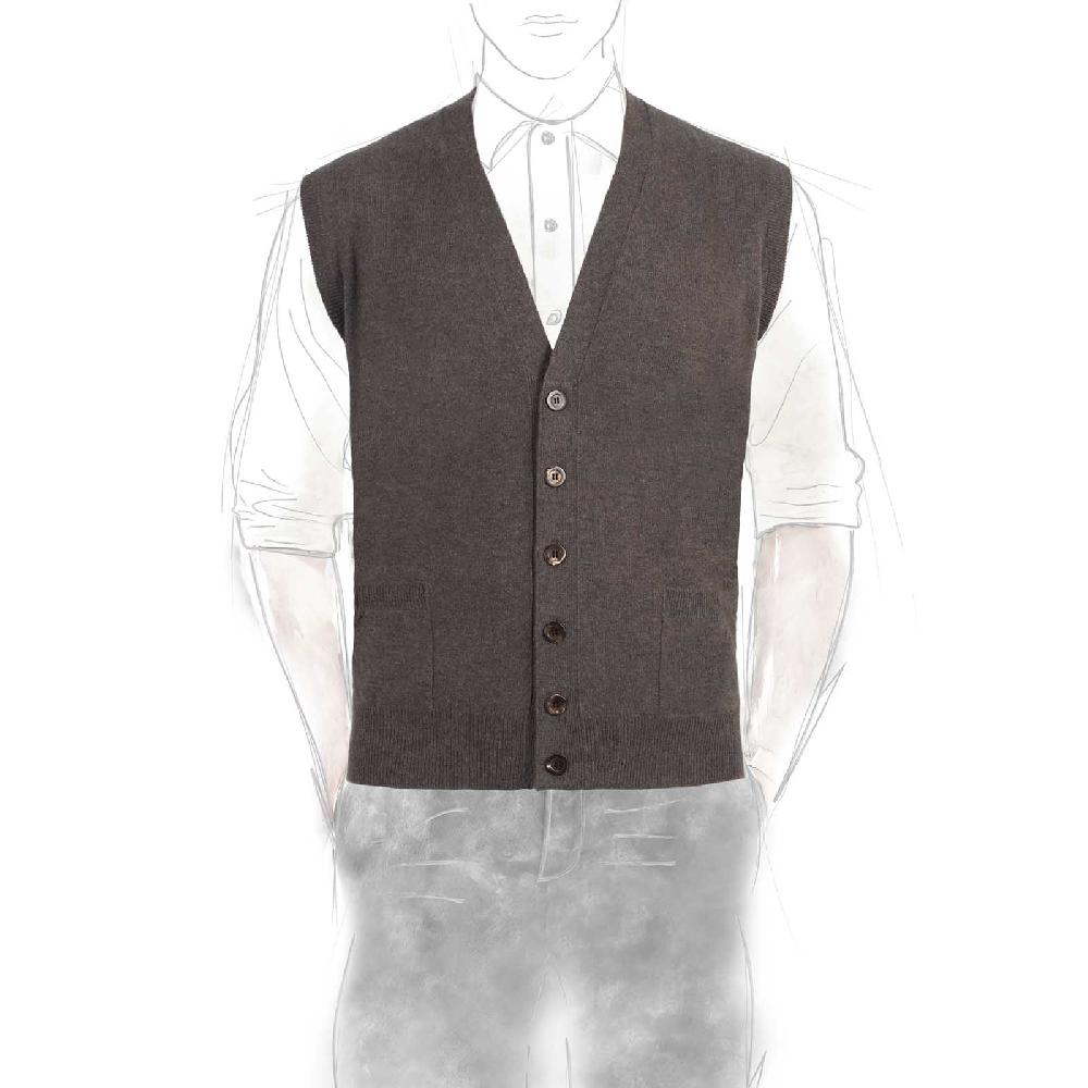 Rubinacci Gilet in cashmere tortora Trasporto libero internazionale