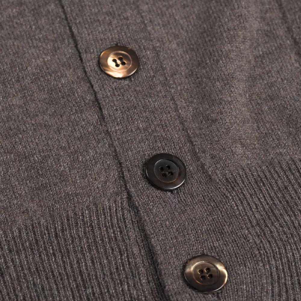 Rubinacci Gilet in cashmere tortora Trasporto libero internazionale