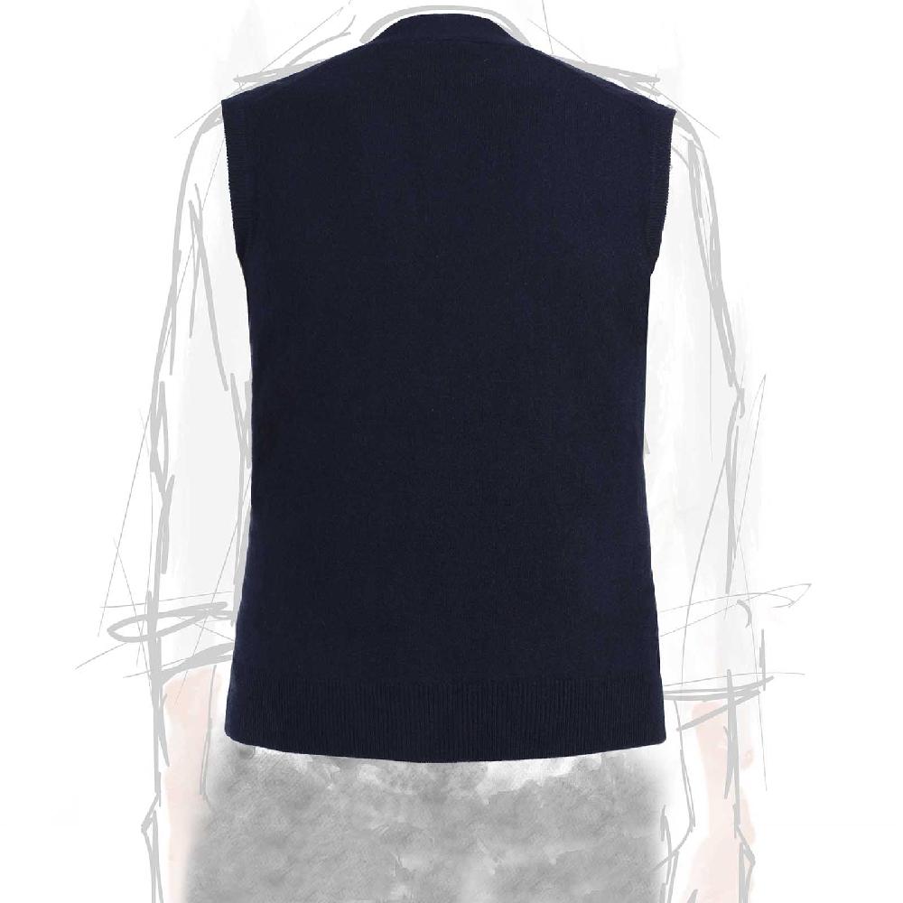 Rubinacci Gilet in cashmere blu navy Officina