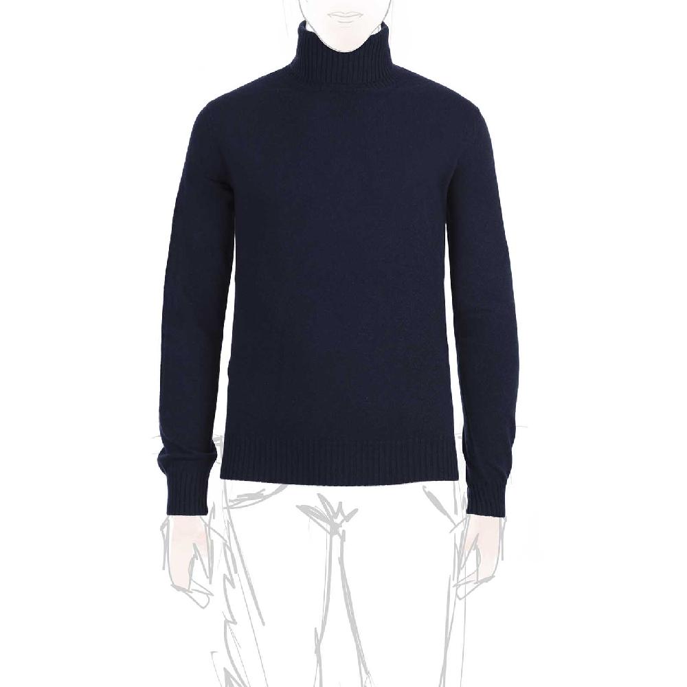 Rubinacci Collo alto cashmere blu In vendita