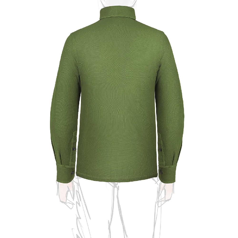 Rubinacci Camicia in piquet oliva Italy