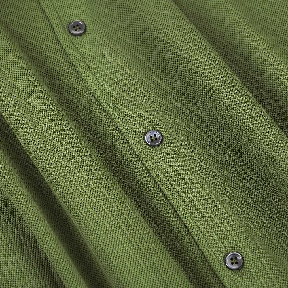 Rubinacci Camicia in piquet oliva Italy