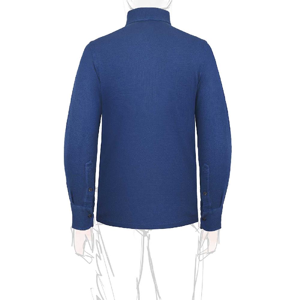Rubinacci Camicia in piquet ceruleo Italia