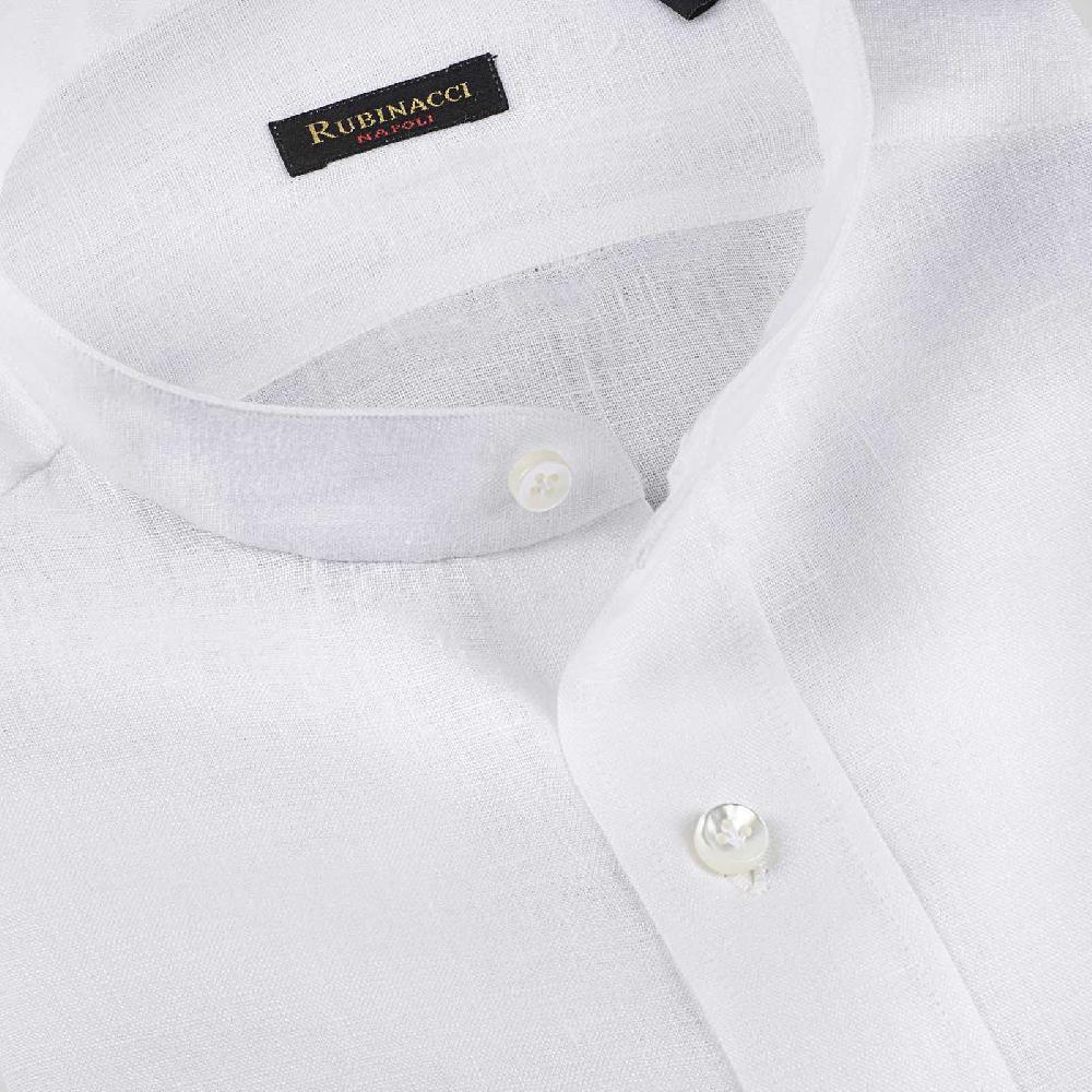 Rubinacci Camicia guru in lino bianco In Linea
