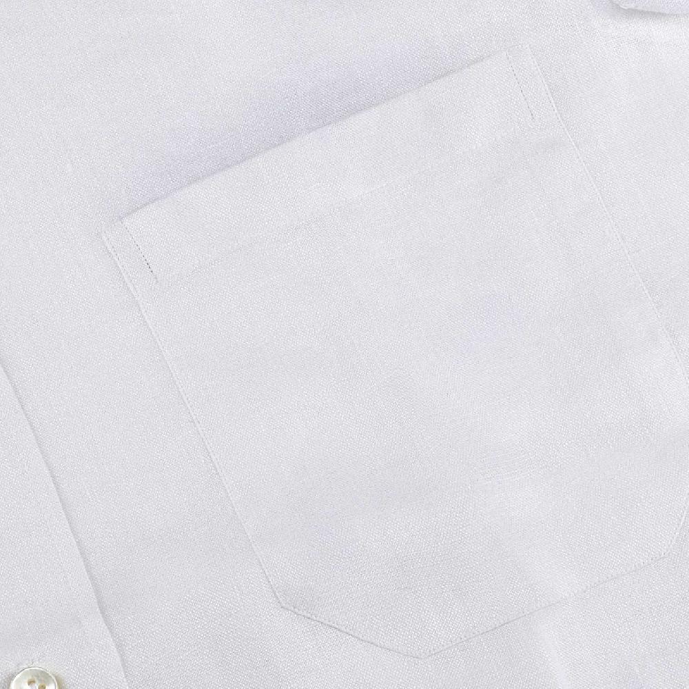 Rubinacci Camicia guru in lino bianco In Linea