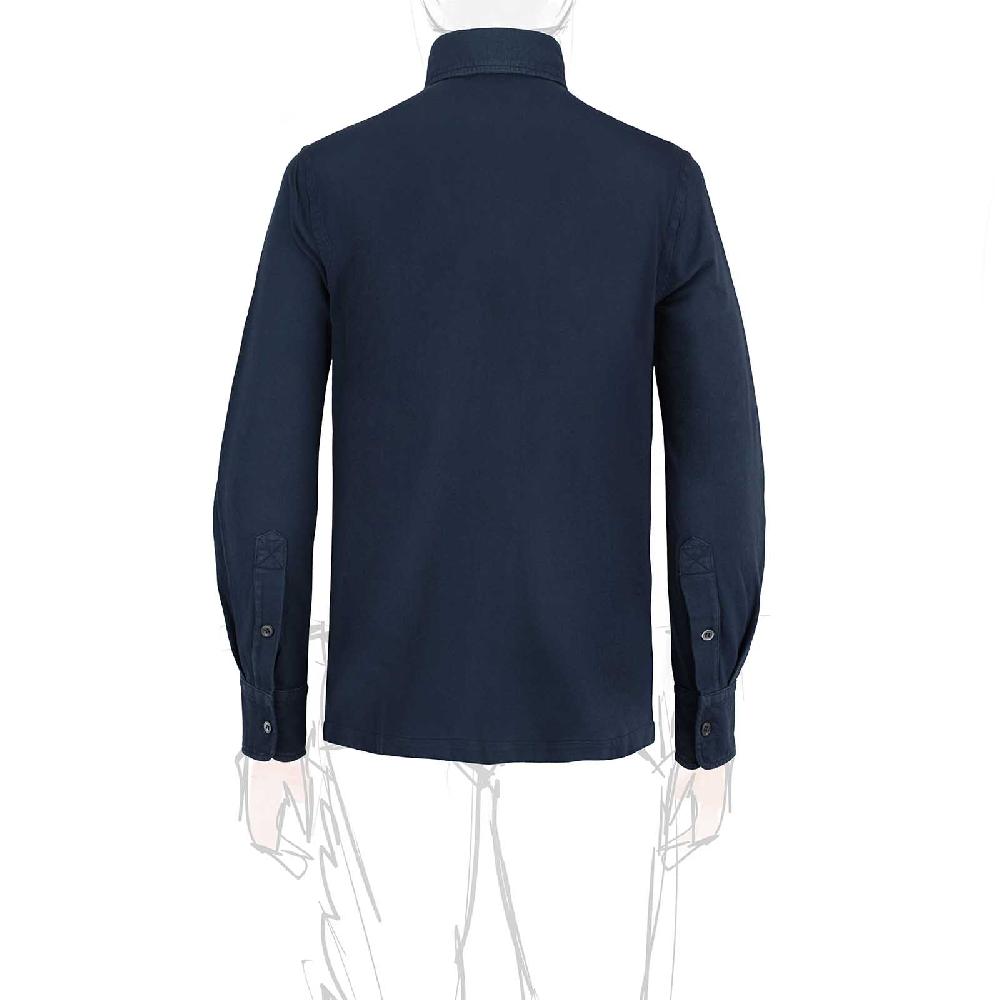 Rubinacci Camicia in piquet leggero blu Nuovo