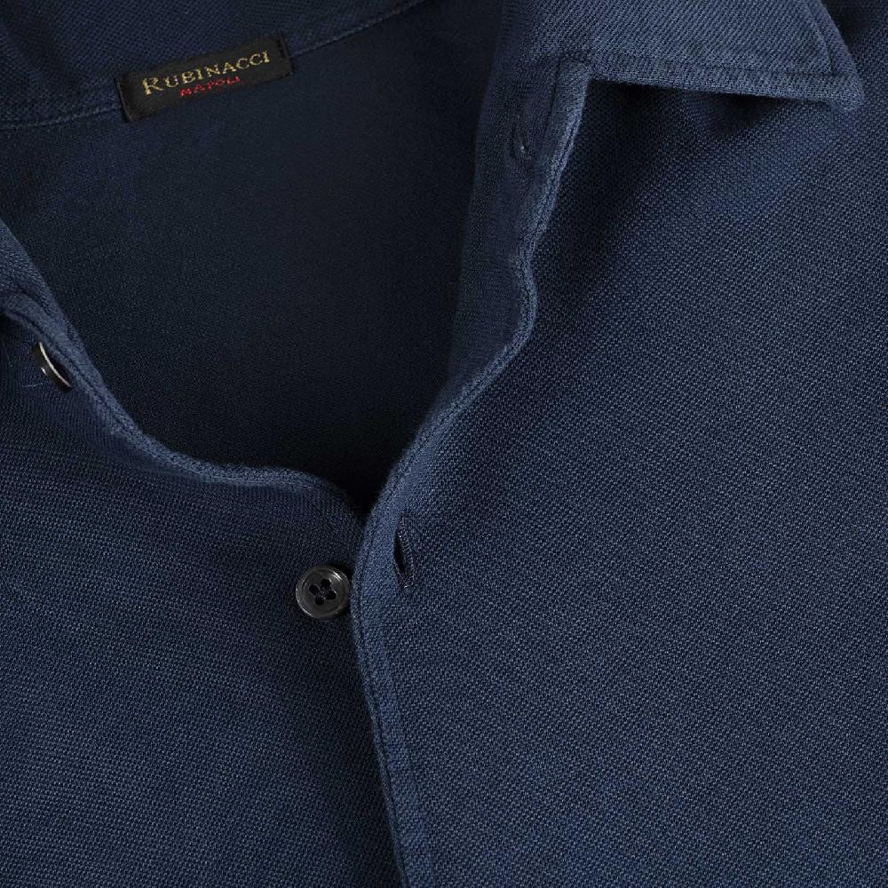 Rubinacci Camicia in piquet leggero blu Nuovo