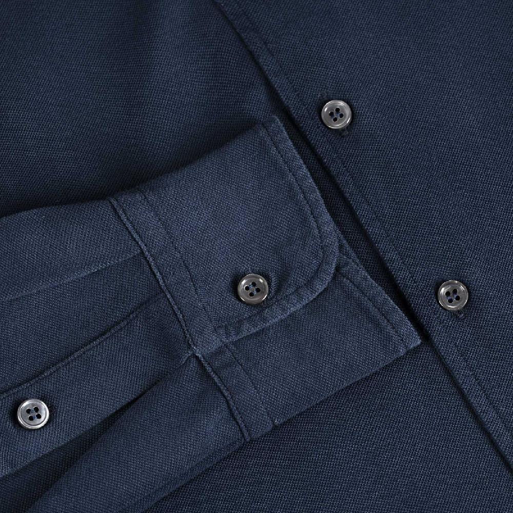 Rubinacci Camicia in piquet leggero blu Nuovo