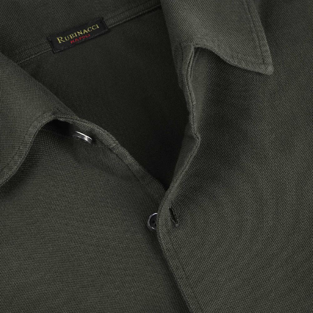 Rubinacci Camicia in piquet leggero verde Qualità