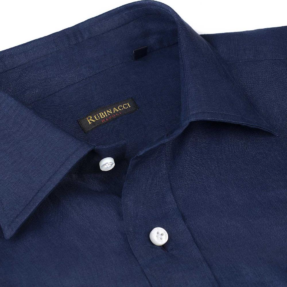 Rubinacci Camicia lino bluette Spedizione Gratuita