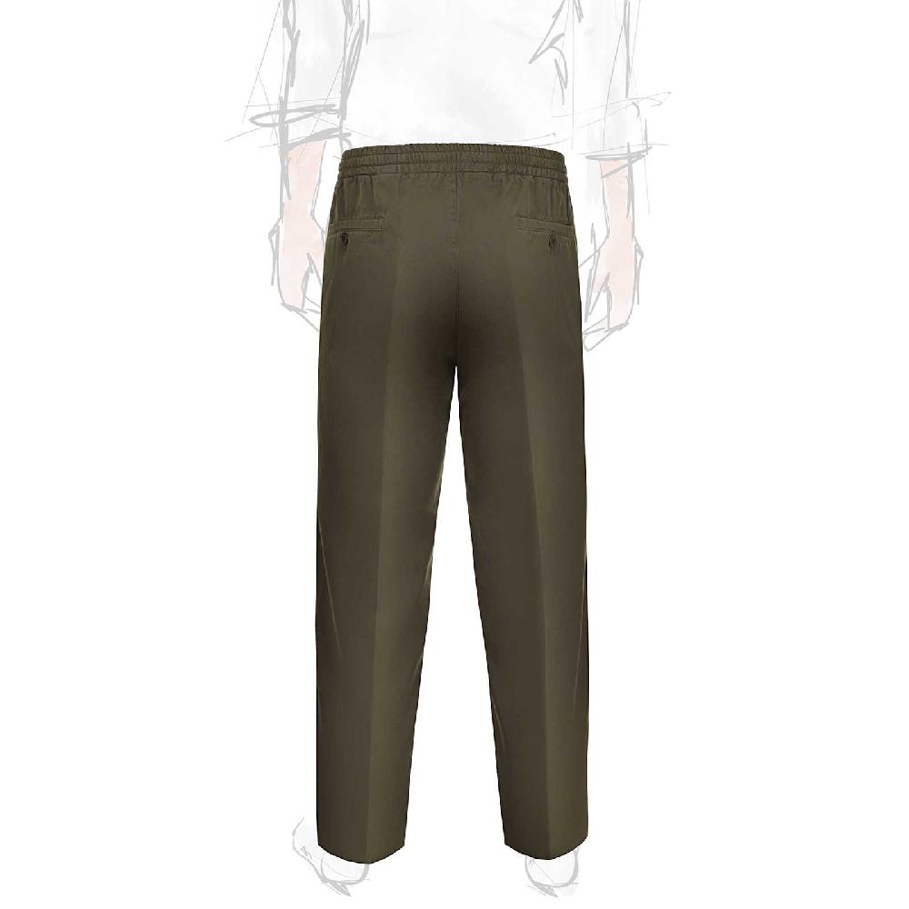 Rubinacci Pantalone leisure in cotone verde militare Sconto