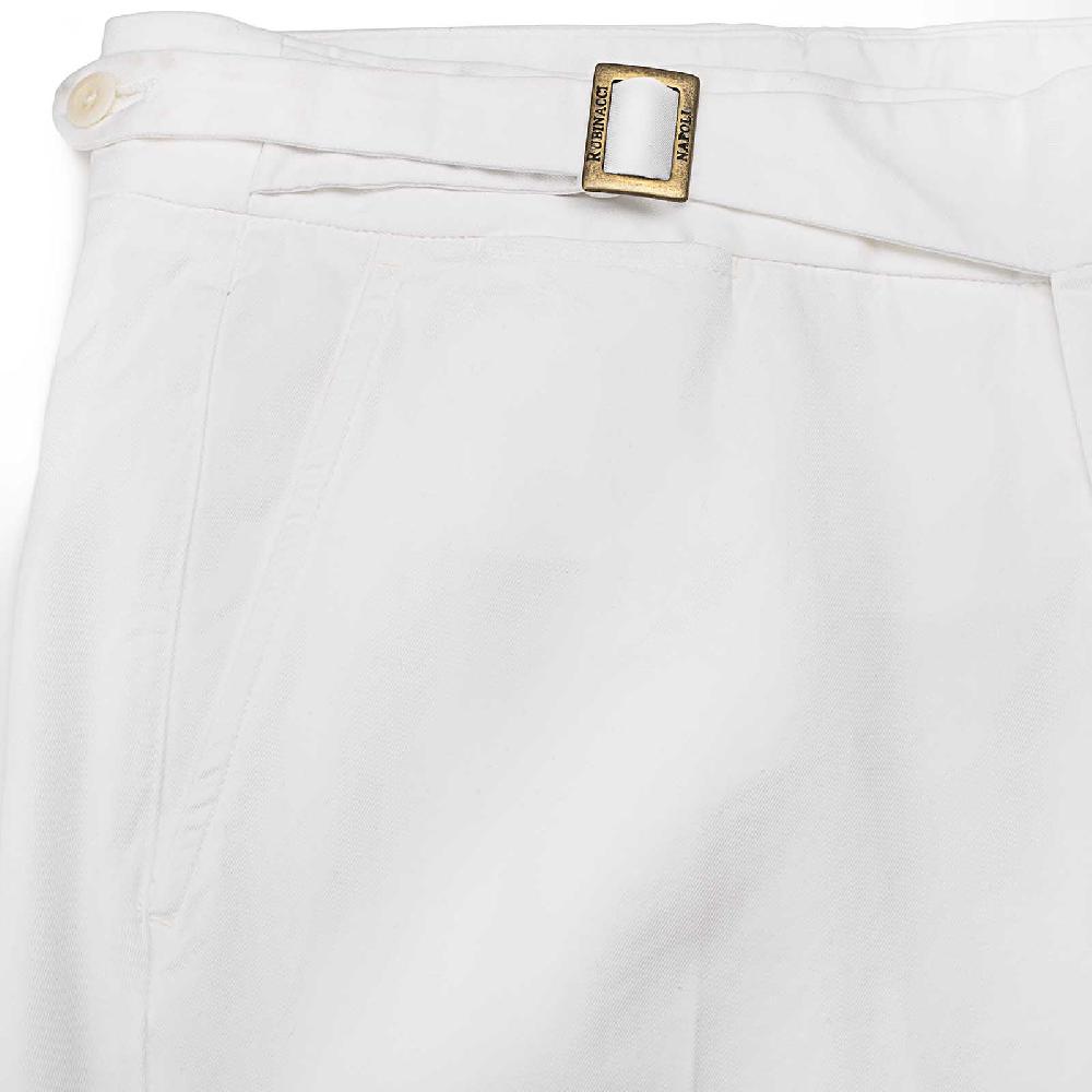 Rubinacci Pantalone genny in cotone bianco Saldi