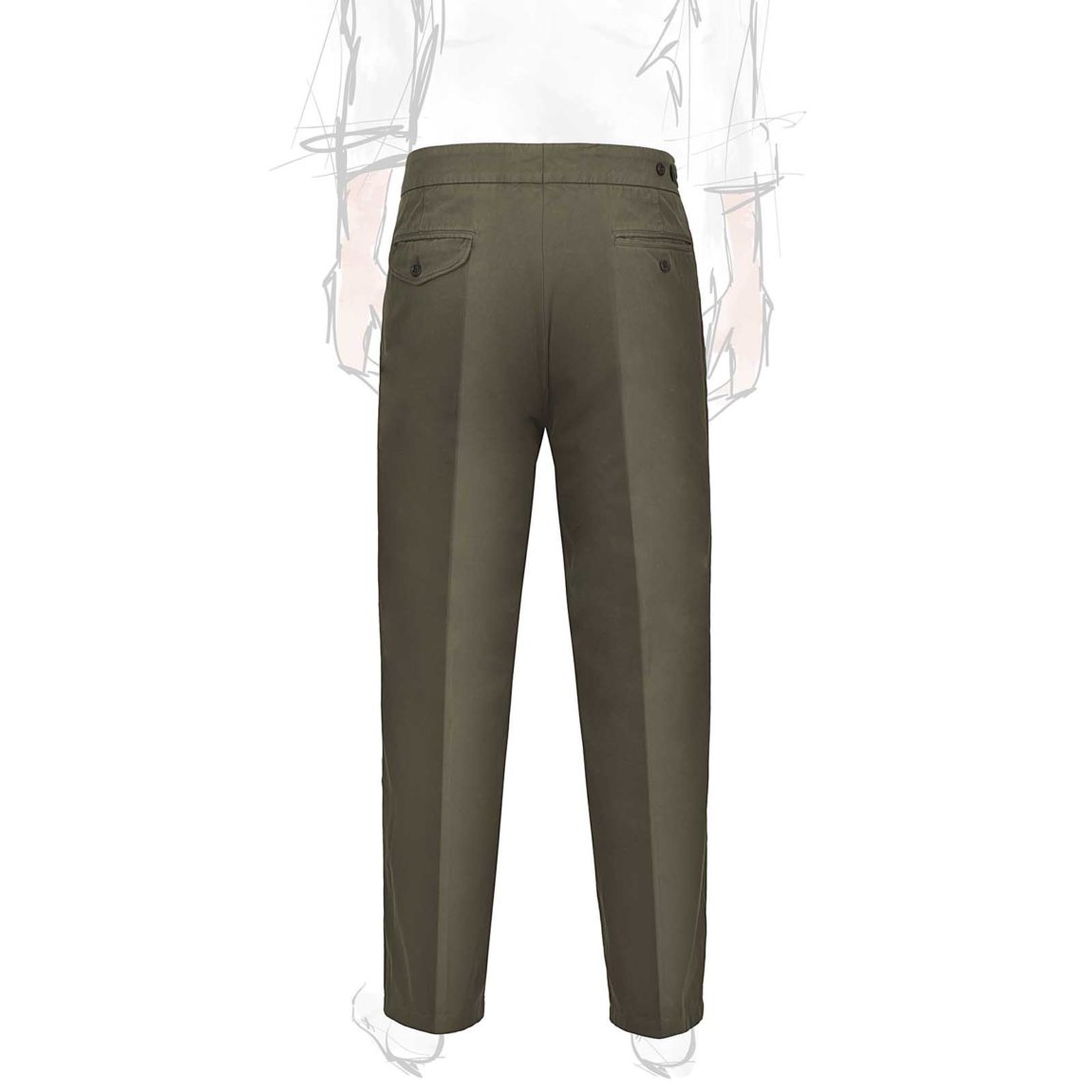 Rubinacci Pantalone genny in cotone verde militare Offerte