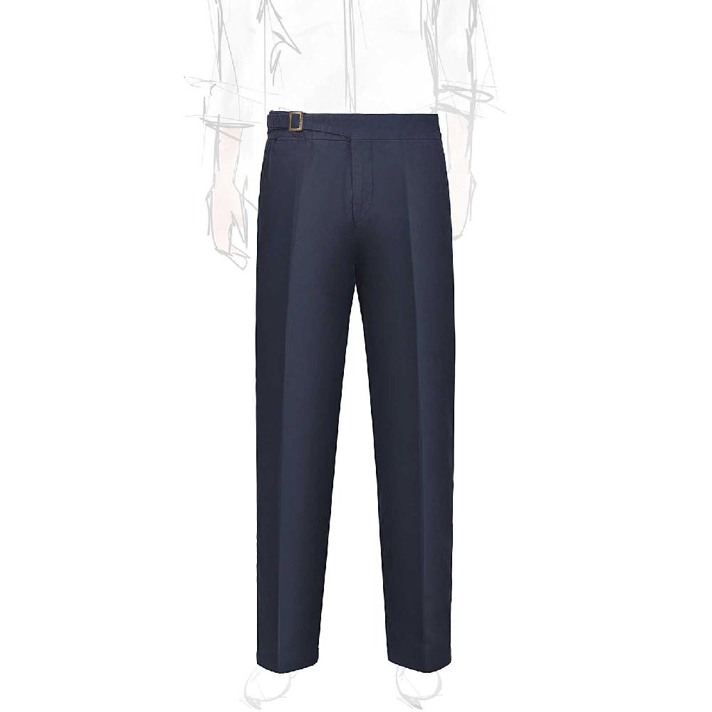 Rubinacci Pantalone genny in cotone blu Vendita Calda