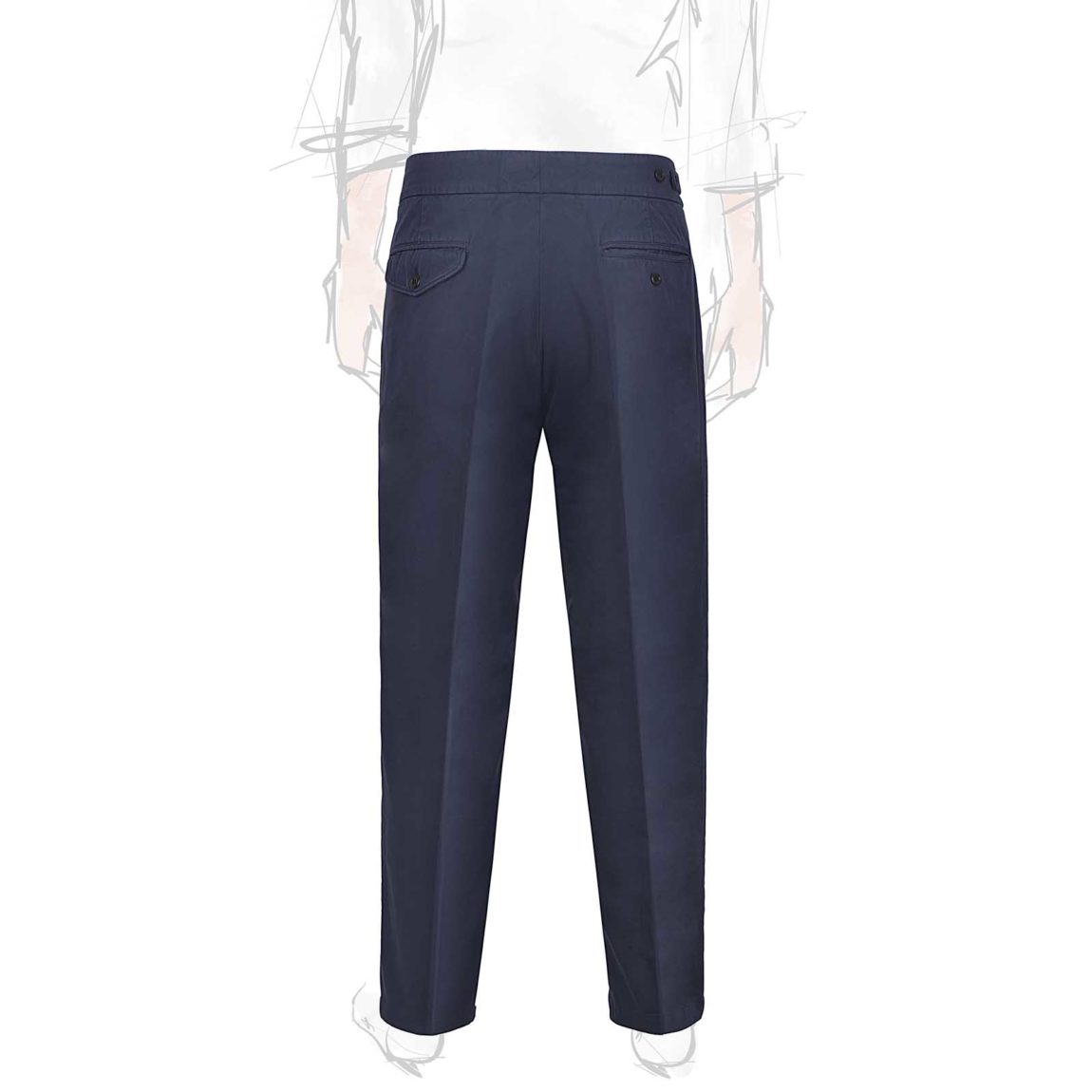Rubinacci Pantalone genny in cotone blu Vendita Calda
