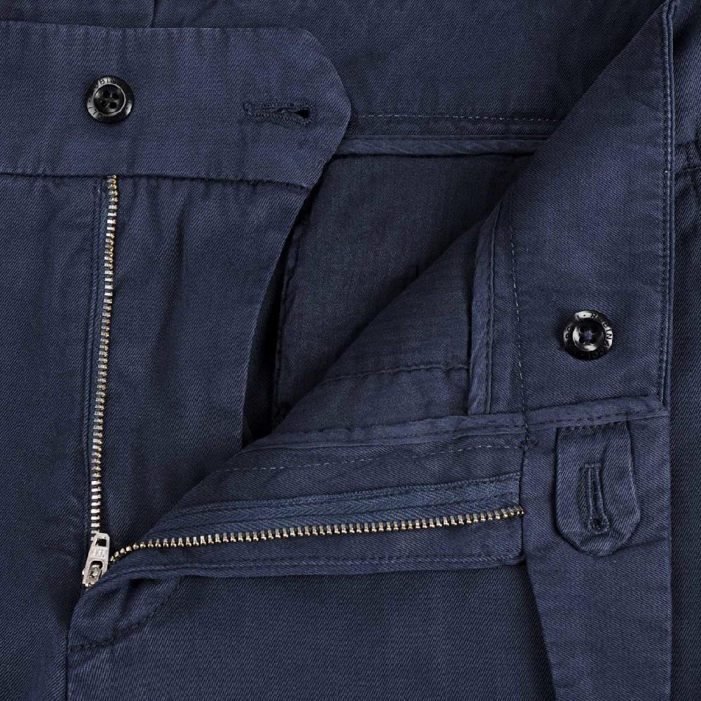 Rubinacci Pantalone genny in cotone blu Vendita Calda
