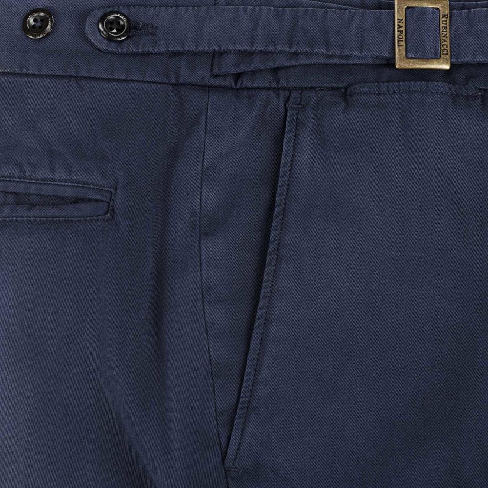 Rubinacci Pantalone genny in cotone blu Vendita Calda